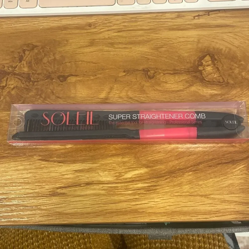 Soleil Pink and Black Super Straightener Comb New In Box